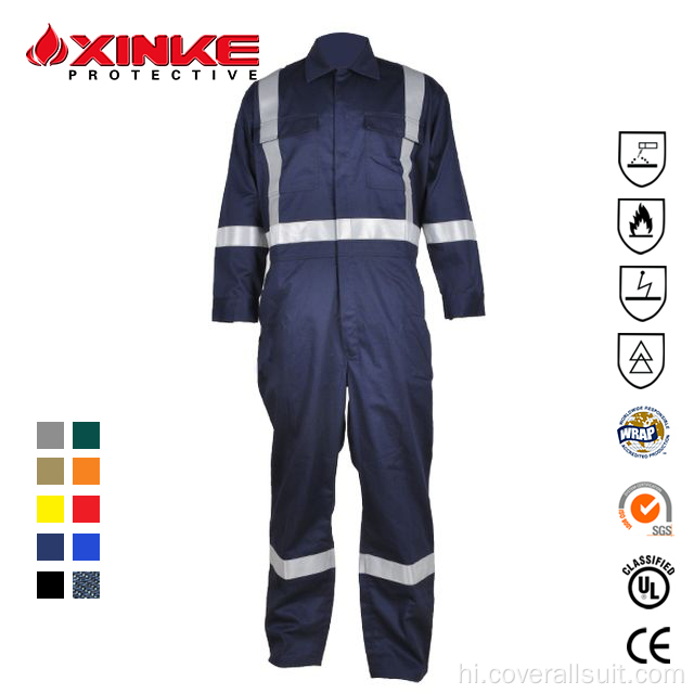 FR औद्योगिक चिंतनशील काम पहनने सुरक्षा कपड़े Coveralls