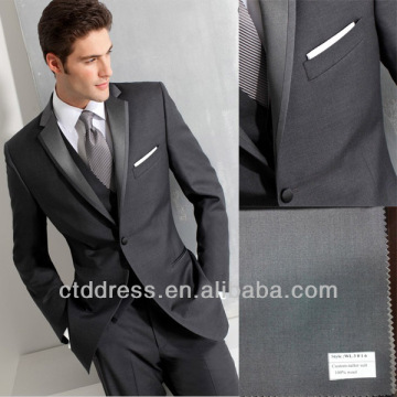 2014 spring coming style !!! Two button notch lapel with satin grey color coat pant men tuxedo suit