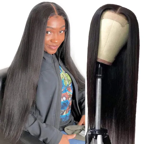 Transparent Lace Front Wigs Human Hair Straight Lace Front Wigs 4x4 HD Lace Closure Wigs Human Hair Pre Plucked Natural Color
