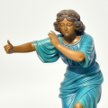 Elegant Bronze Dancer Duo with Silk-Drape Robes