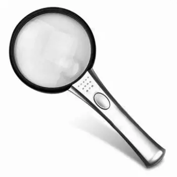 2 LED Light Plastic Handle Magnifying Glass