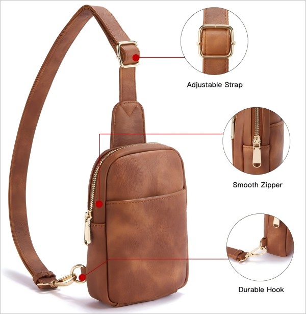 Trendy Single Shoulder Crossbody Bag with Zipper