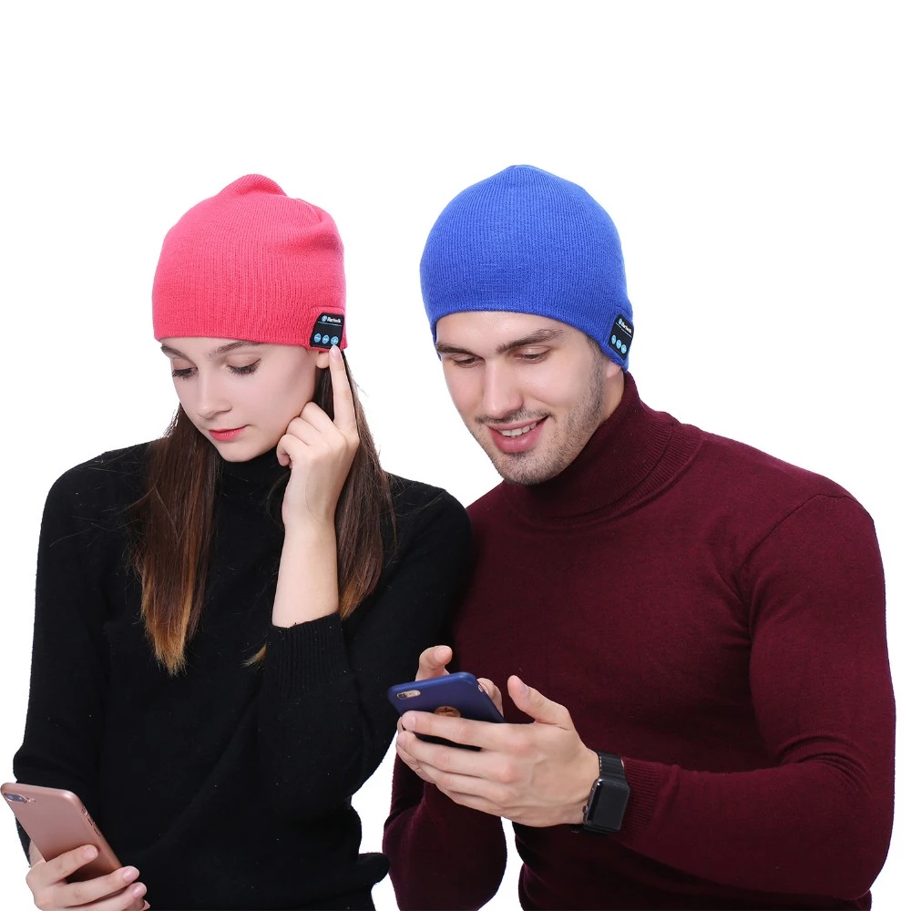 Winter smart bluetooth head with knitted hat