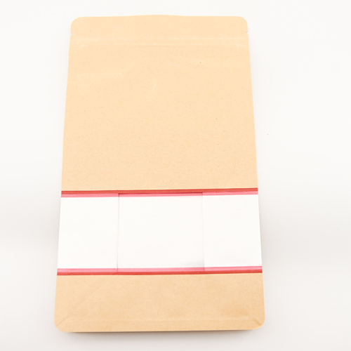 Bolsa kraft stand up com janela de visualização central