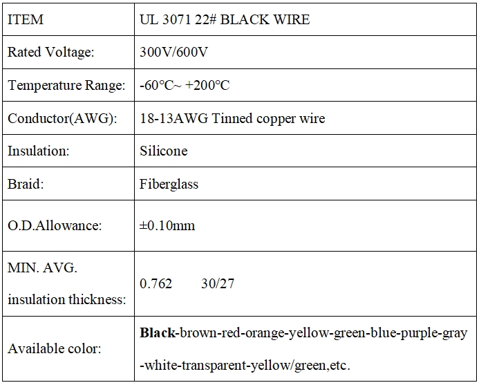UL 3071 22# BLACK WIRE