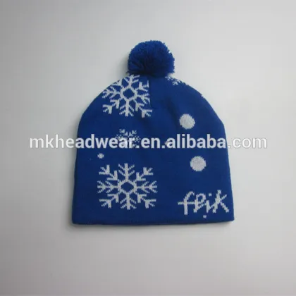 Acrylic Jacquard Winter Hat Navy Winter Hat