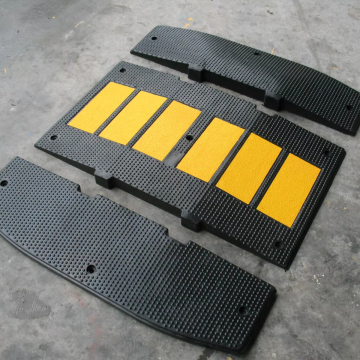 Durable Yellow Black Reflective Speed Bumps - Euro Standard 2 Channels - Hot Sale