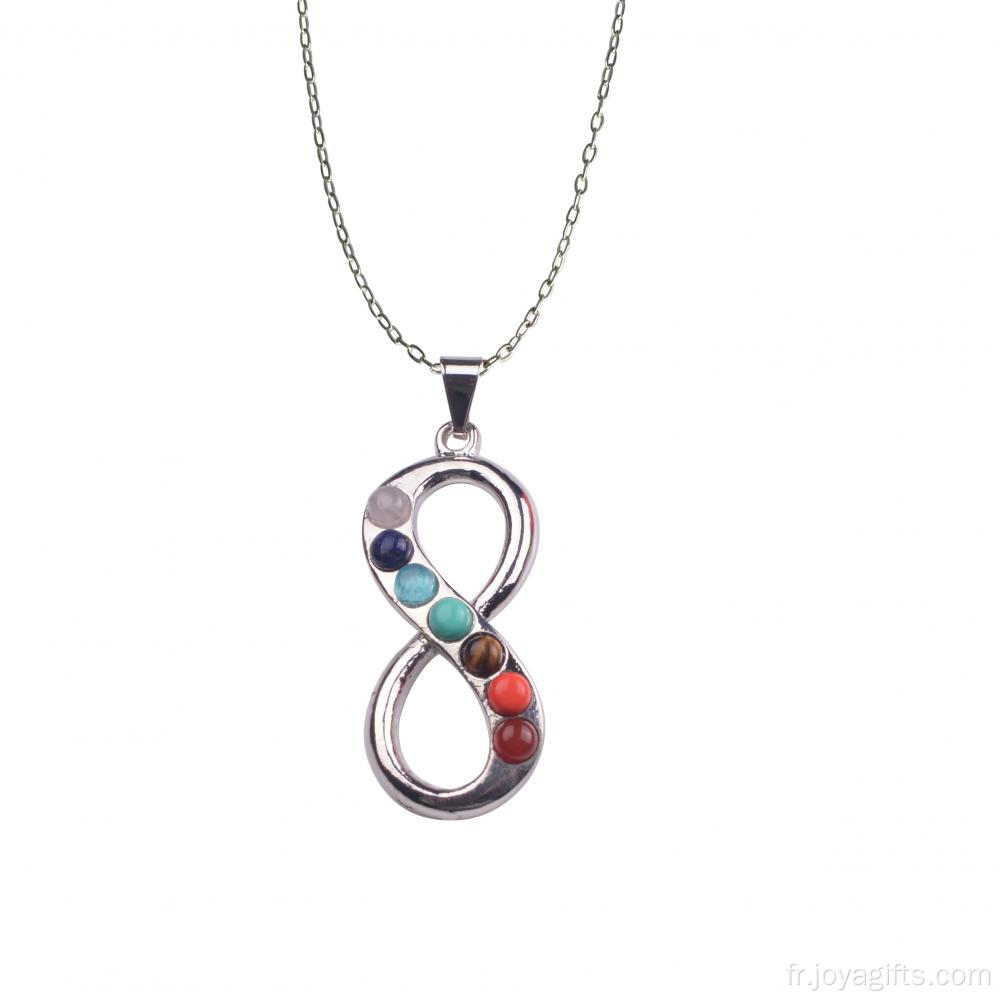 Pendule de guérison esprit Chakra pendentif bijoux en argent