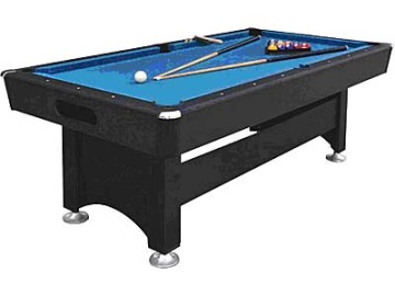 7ft Black Billiard Table with Blue Cloth