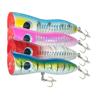 Runtoo Wood Marlin Poppers - 75g & 120g Deep Sea Saltwater Tuna Fishing Lures