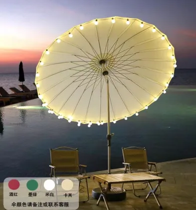 Solar lamp midpillar umbrella