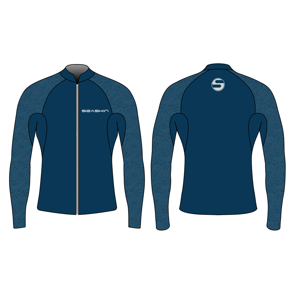 Seaskin 3mm neoprene फ्रंट ज़िप जैकेट टॉप wetsuit