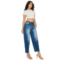 Grapent Barrel Jeans для женщин с высокой талией с широкой мешковываемыми ногами.