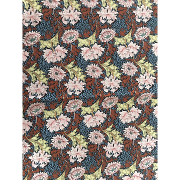 Ethnic Flower Rayon Poplin shuttle 45S Printing Fabric