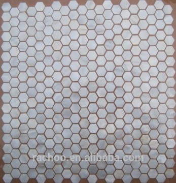 Hexagon white mother of pearl wall decor mosaic tile