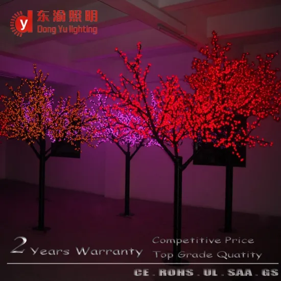 outdoor colorful theme park decoration light up cherry blossom tree
