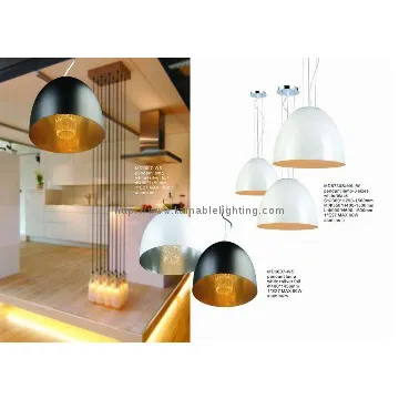 Aluminum white oval hood pendant lighting