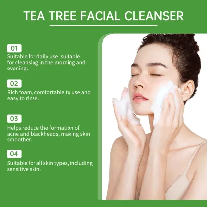 Tea Tree Oil-based Facial Products: Refreshing Oil Control, Cleansing Gel, and Moisturizing Cleanser