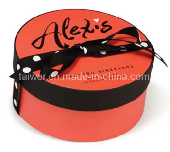 Orange Color Round Hat Box with Lid
