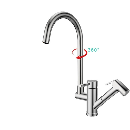 304-stainless steel Dual Handle Pull out Kitchen Faucets