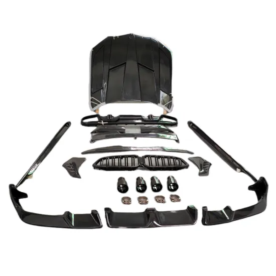 Used for BMW X6M F96 LD style true carbon fiber front lip and rear diffuser side skirts rear spoiler tail nozzle body kit