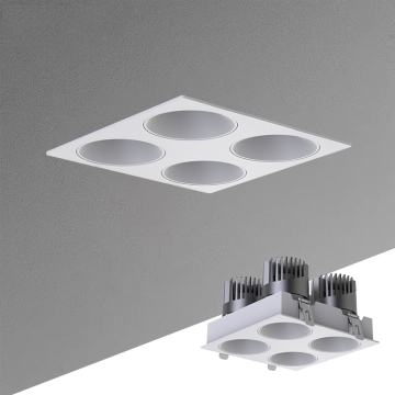 High Lumen Adjustable Angle LED Spotlight - Modern Four-Head Design