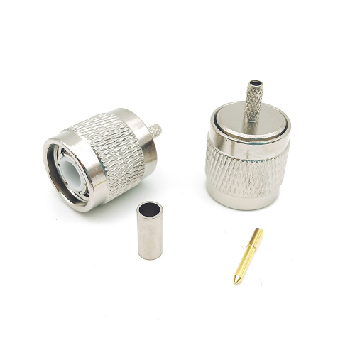 Crimp Solder Attachment Straight TNC Male Coaxial Connector