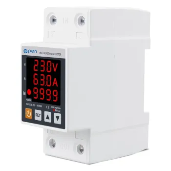 Original Genuine 63A 230V 3IN1 DIN Rail Adjustable Over/Under Voltage Surge Protector Relay Overcurrent Protection