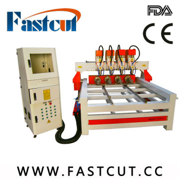 High precison factory price logo signs multi-heads 3d cnc wood carving router