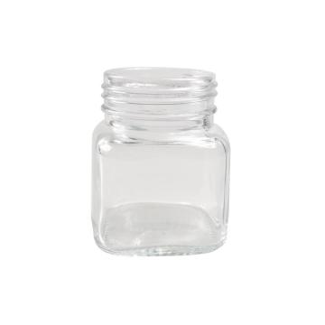 Frascos de miel de vidrio cuadrado con tapa de comida