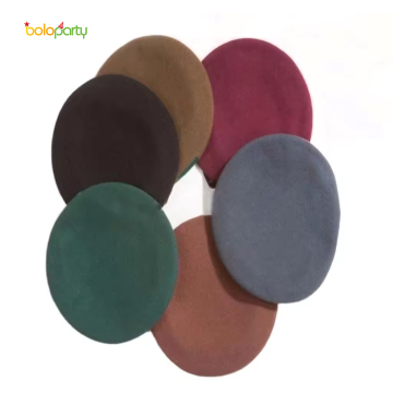 Boloparty Winter Hats: Korean Lovely Female Painter Felt Trilby Wool Beret Joker Cap