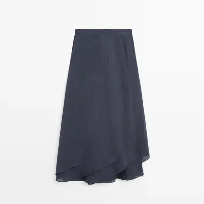 Women's Island Vacation Style Elegant Lotus Leaf Side Skirt Half length Skirt