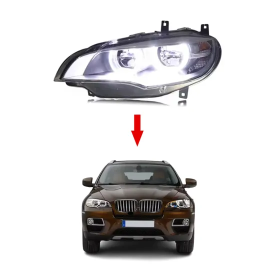 XT Upgrade for BMW X5 X6 E71 Angel Eyes Full LED Headlamp - Plug and Play 2008-2014
