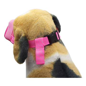 Muzzle anjing dengan tali laras