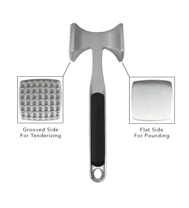 Amazon Hot Sale Food Tender Tool BBQ Meat Hammer Zinc Alloy Meat Steak Tenderizer