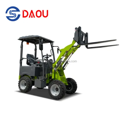Qingzhou Manufacturer 4WD Mini Electric Articulating Wheel Loader with Pallet Fork