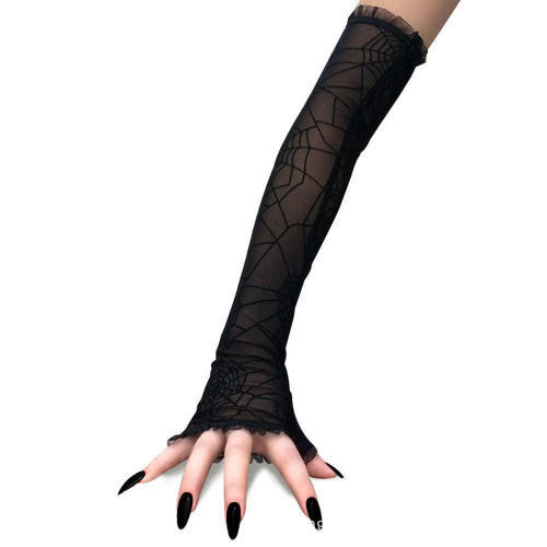 Spider Web Pattern Gloves For Halloween Decoration