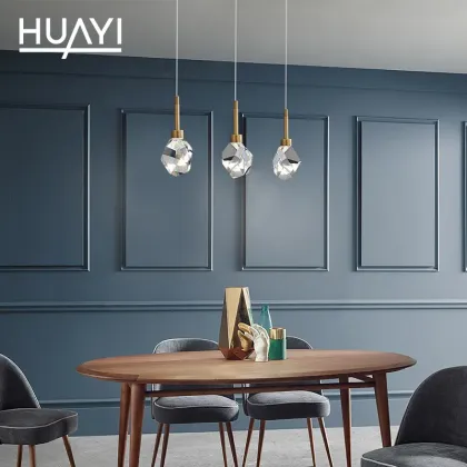 HUAYI Modern Iron Crystal Chandelier