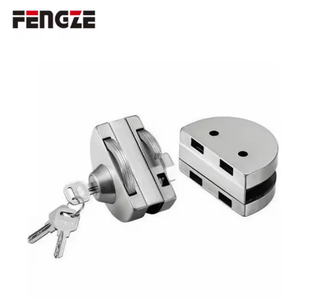 Cerradura de puerta corrediza de vidrio con puerta semicircular con llave