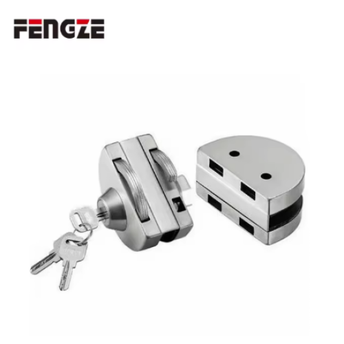 Cerradura de puerta corrediza de vidrio con puerta semicircular con llave