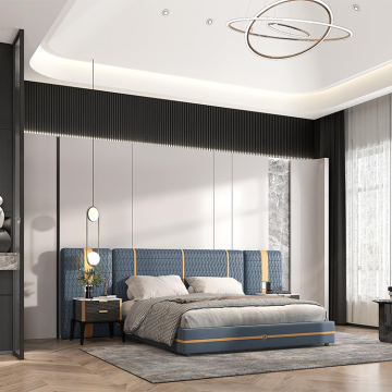 Modern American Style Double Beds with Light Luxury High Headboard: Elevating Your Bedroom Furniture Décor