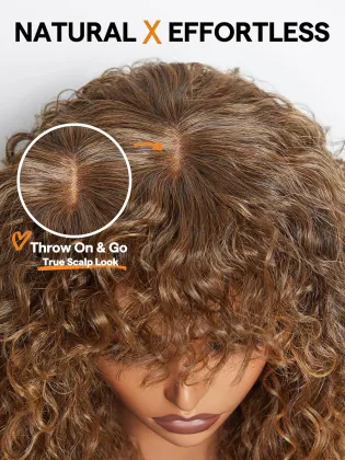 Shaggy Haircuts Ombre Curly Wig