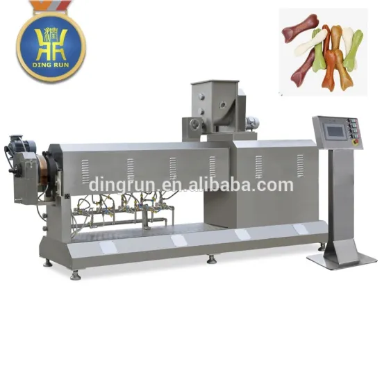 automatic pet treat biscuit processing line dog chewing machine dog trews machinery