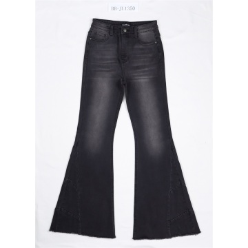 Ladies Fashion Black Flared Jeans Customized Wholesale