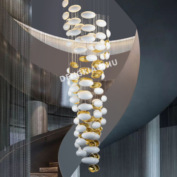 Modern Oval Egg Shape Crystal Raindrop Chandelier for Villa Hotel Loft Decor