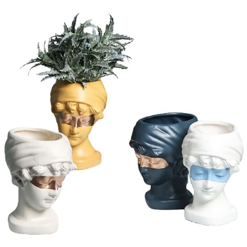 Greek David Head Statue: Sculpture Planter for Home & Garden
