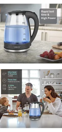 SK-1045 SOKANY Glass Kettle - Factory Stocks Available