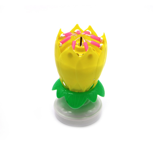Sparkling music birthday cake candle with double layers