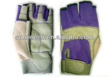fashionable design mechanic gloves with synthetic leather