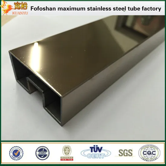 grade 304 titanium black sand stainless steel single slot pipes for balcony railing prices